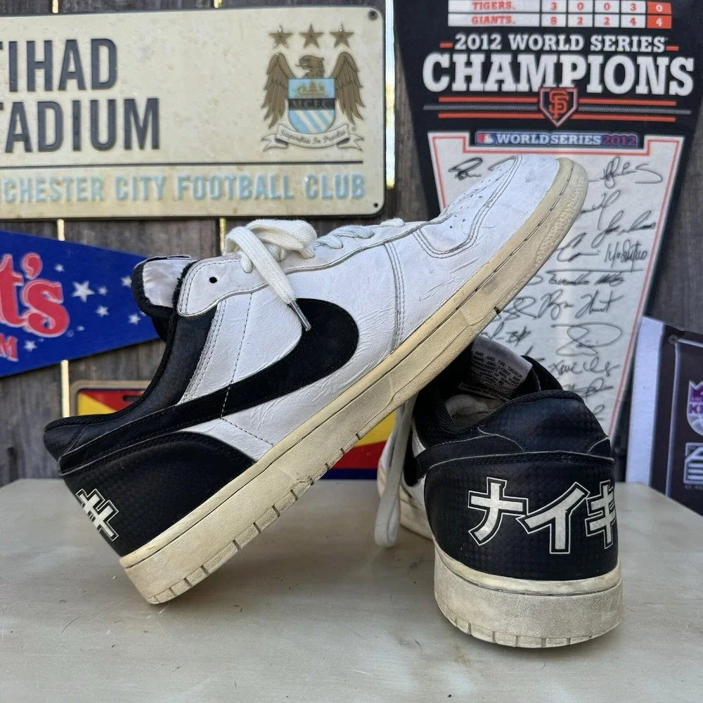Size 13 - Nike Big Nike Low Katakana Pack -‎ White Black EUC